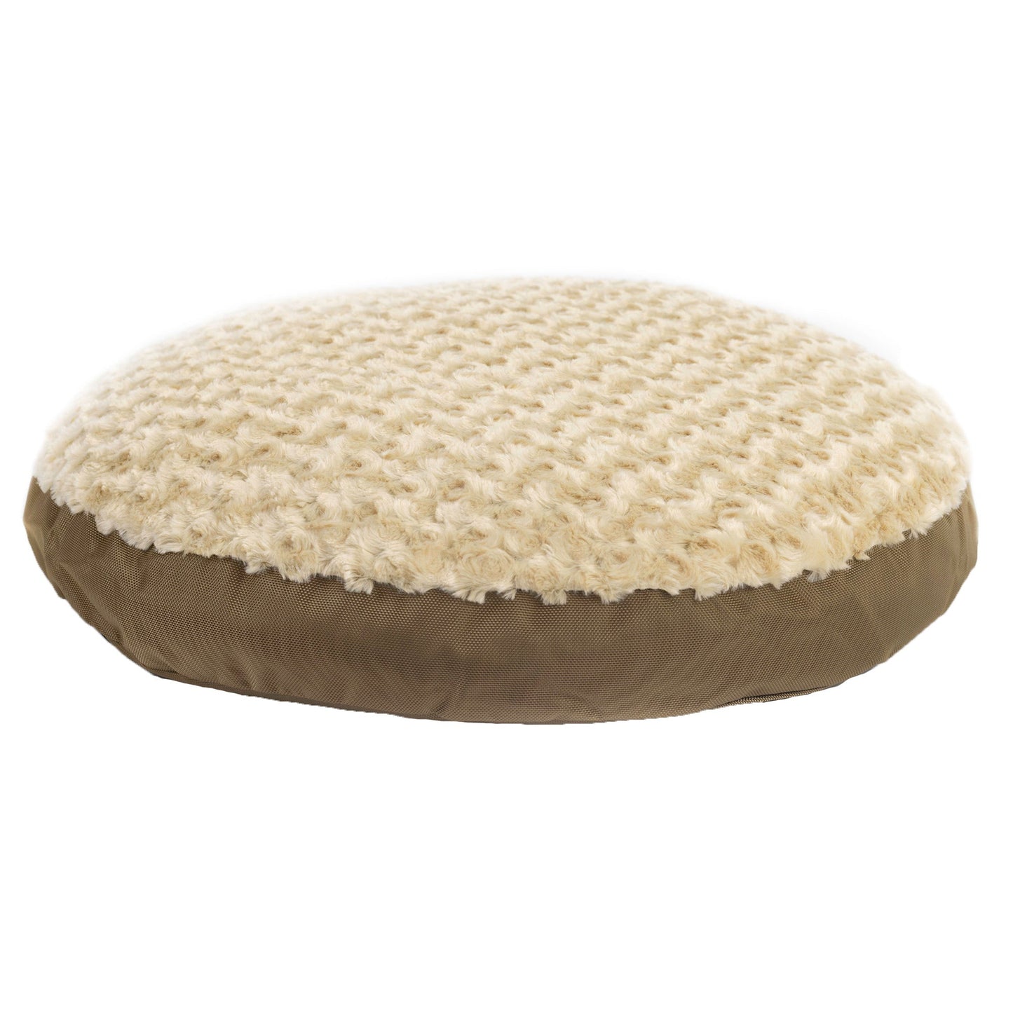 Dog Bed Round Furvana Soft Plush Shag Calming Lounger Mat