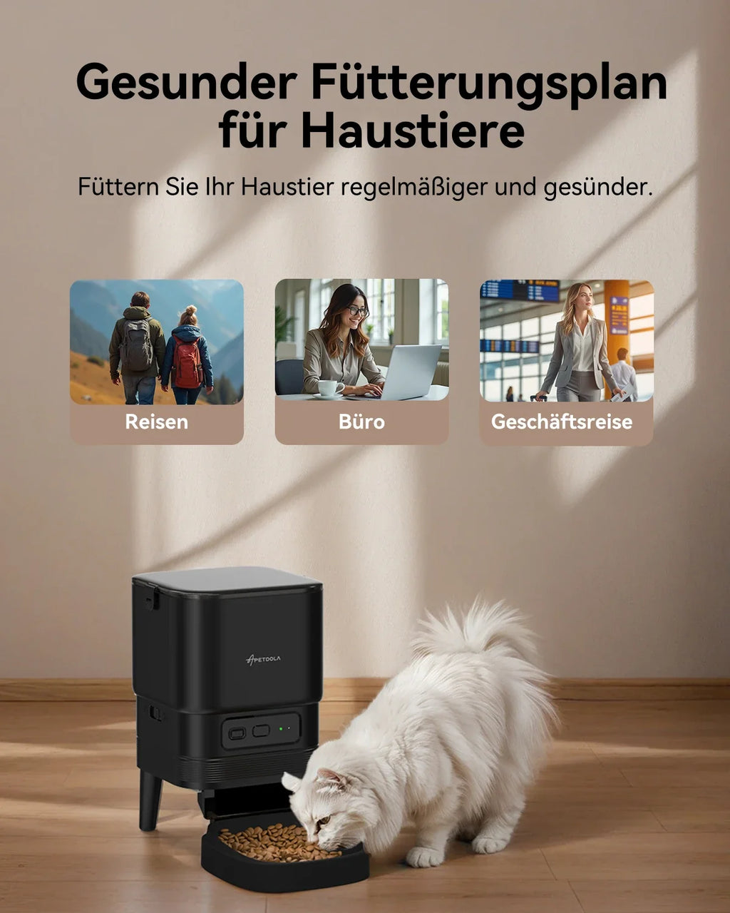 Automatic Cat Feeder Smart Pet Feeder Dog Slow Food Machine With Timed Quantitative APETDOLA FDG30 Automatic Cat Food Dispenser - Majestic Pet Kingdom