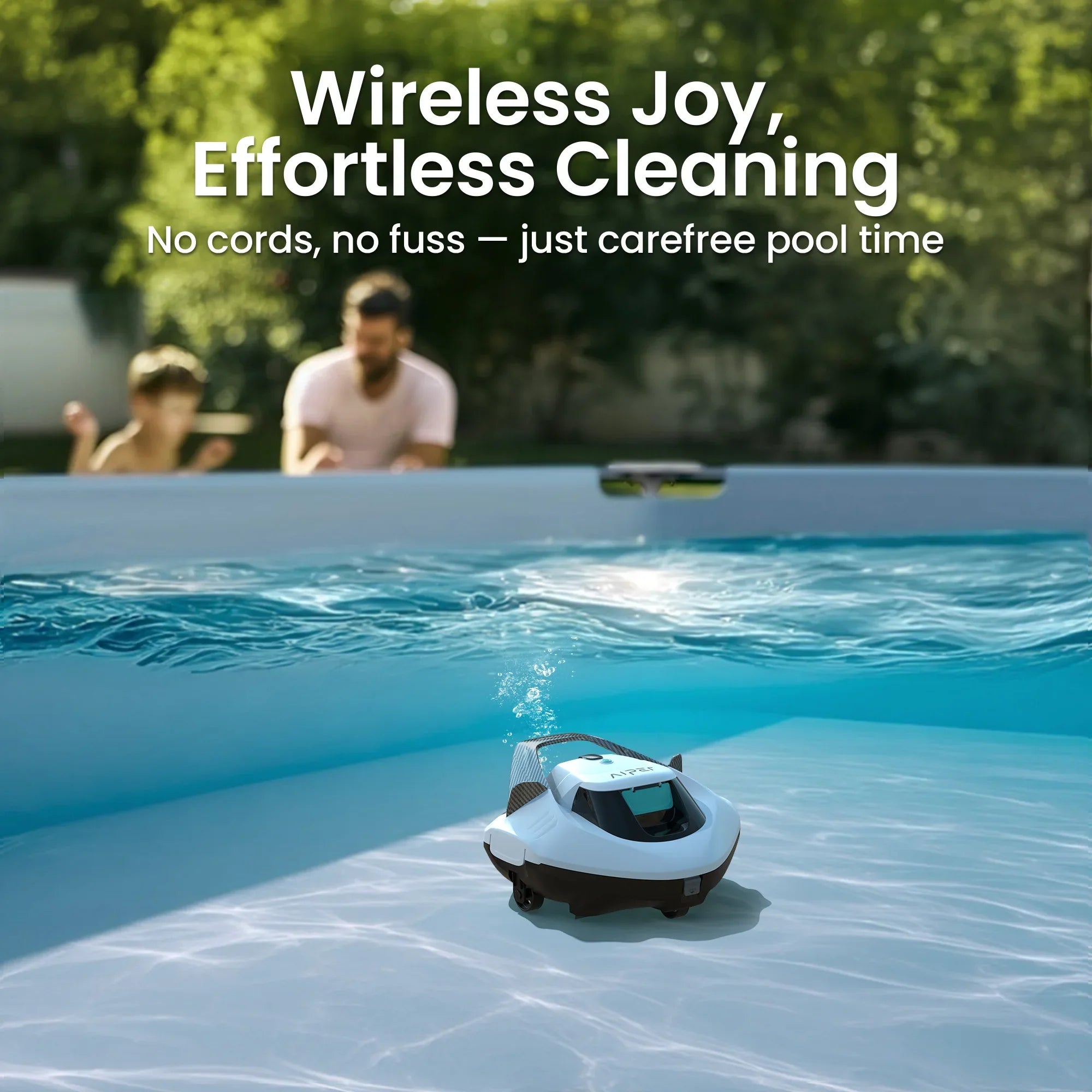 Seagull SE 2025 AIPER Cordless Pool Robot Cleaner with 1200GPH Strong Suction, 90 Mins Runtime, LED Indicator,Pool Vacuum for Above-Ground Pool up to 40 Feet, Refurbished,White - Majestic Pet Kingdom