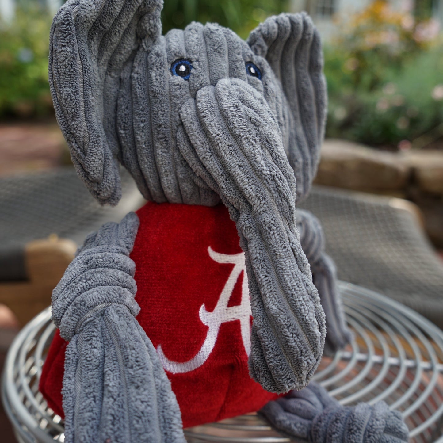 Dog Plush Toy NCAA Alabama Big Al Mascot Knottie Squeaky Play - Detail Angle 5 | Majestic Pet Kingdom