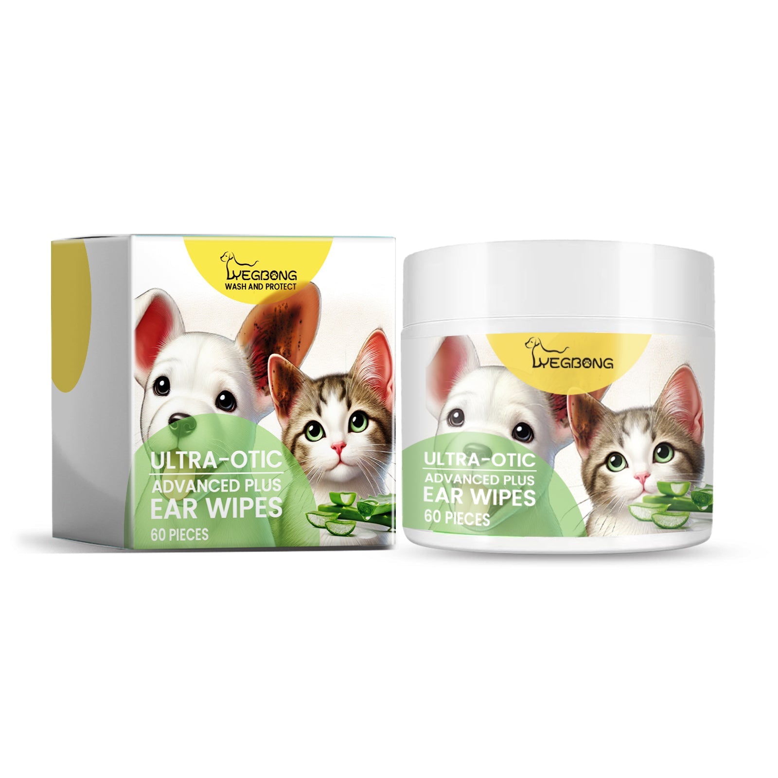 Ear Cleaning Wipes for Dogs & Cats: Soothing Care Pads