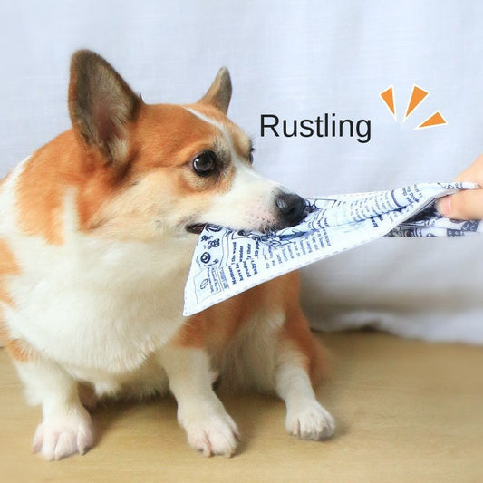 Pet Dog Sound Toy Crinkle Paper Simulation Boredom Buster Durable Chew Tooth Cleaning Interactive for Corgi Teddy Puppy | Purrfect Pet Kingdom