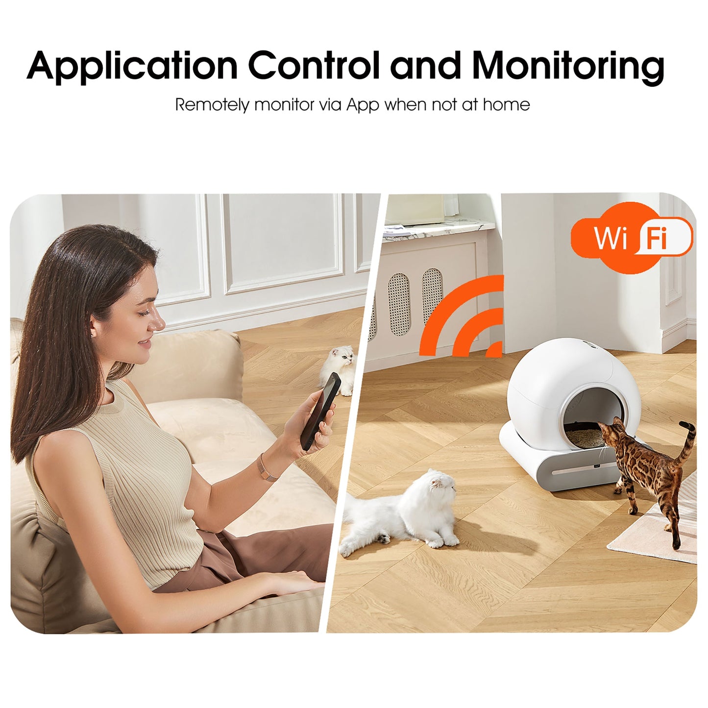 Smart Automatic Cat Litter Box - WiFi App Control & Odor