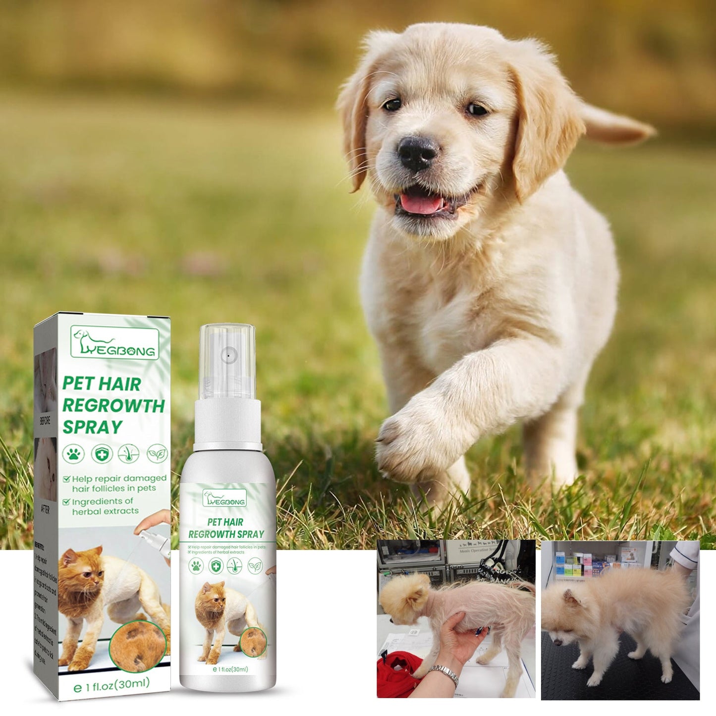 Pet Coat Growth Spray Follicle Repair Anti-Shedding Mist 4oz - Detail Angle 2 | Majestic Pet Kingdom
