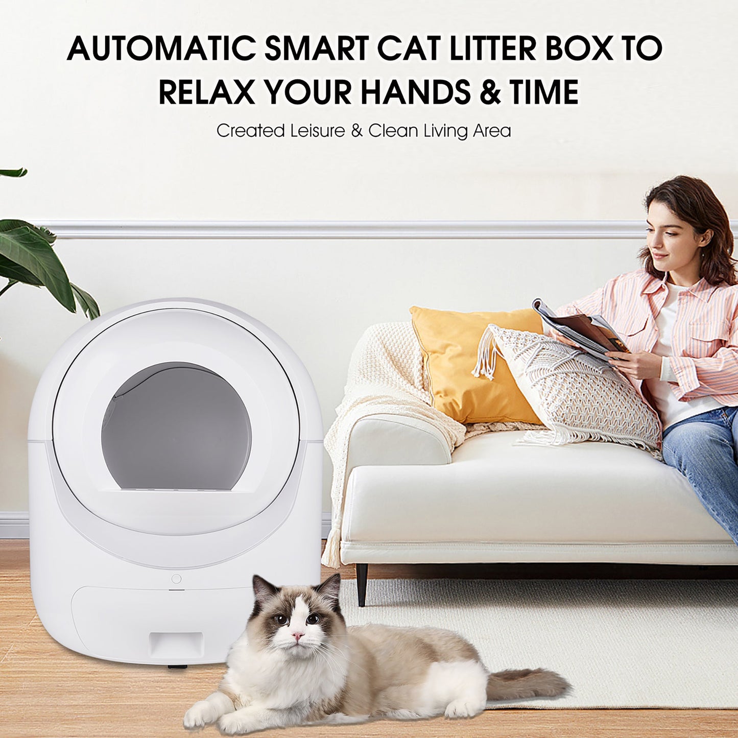 Smart Automatic Cat Litter Box - 5G WiFi & Multi-Cat