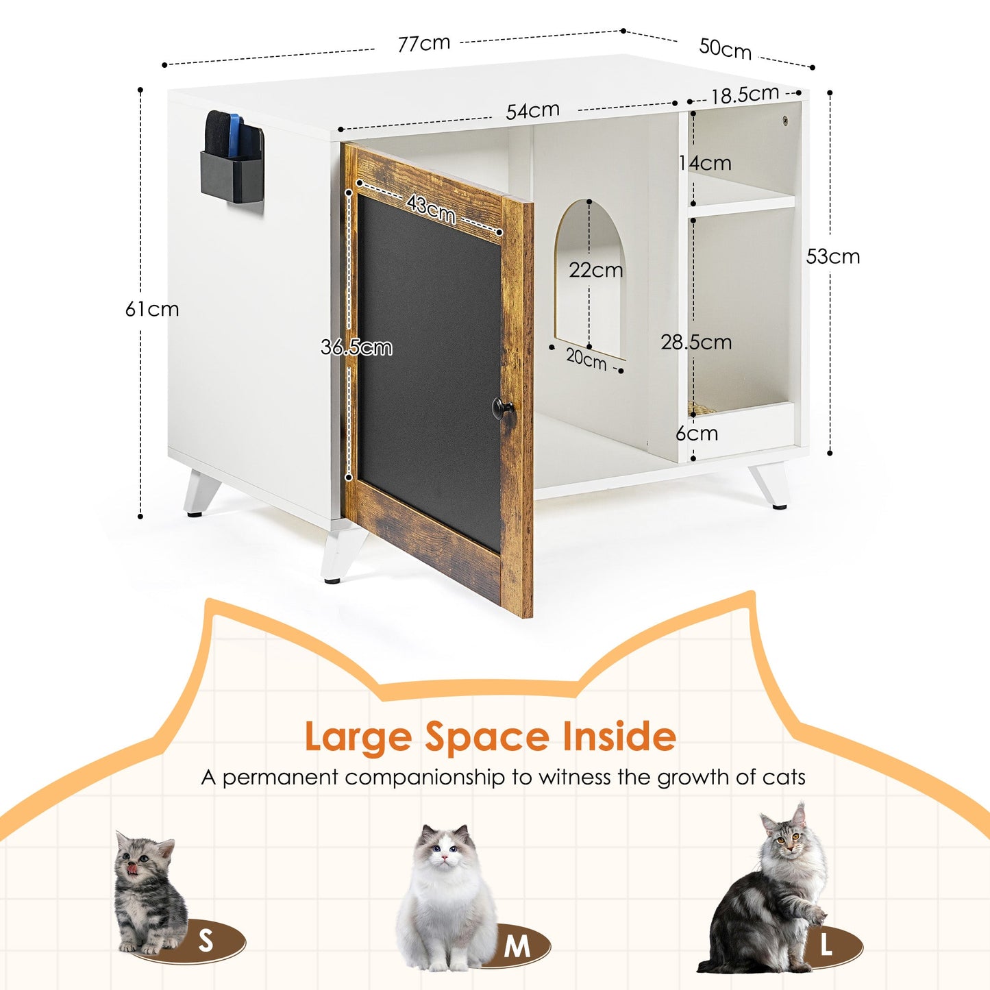 Hidden Cat Litter Box Enclosure - Furniture with Scratch Pad