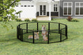 Outdoor 12 piece dog fence, 24 inch portable indoor game fence for small dog pets. Black, 22.2 inches wide x 23.6 inches high. - Majestic Pet Kingdom