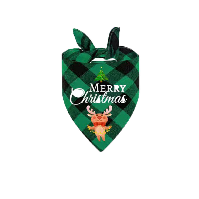 Dog Bandana Christmas Holiday Festive Triangle Saliva Scarf Bib - Detail Angle 5 | Majestic Pet Kingdom