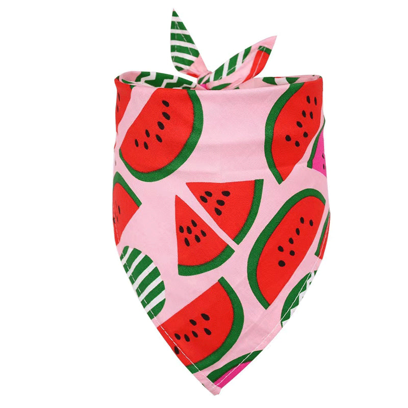 Pet Accessories Summer Pet Drool Towel Fruit Style Pet Scarf Pure Cotton Dog Triangle Scarf | Purrfect Pet Kingdom