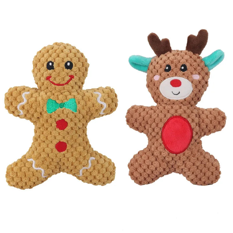 Christmas Plush Squeak Toy for Dogs & Cats: Holiday Doll