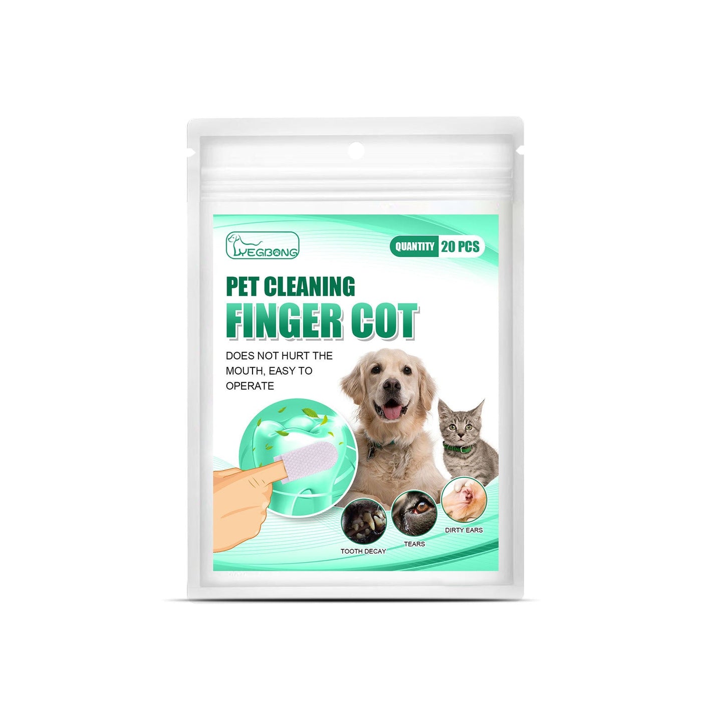 Dog Toothbrush Disposable Finger Sleeves Oral Cleaning Care 50ct - Detail Angle 3 | Majestic Pet Kingdom