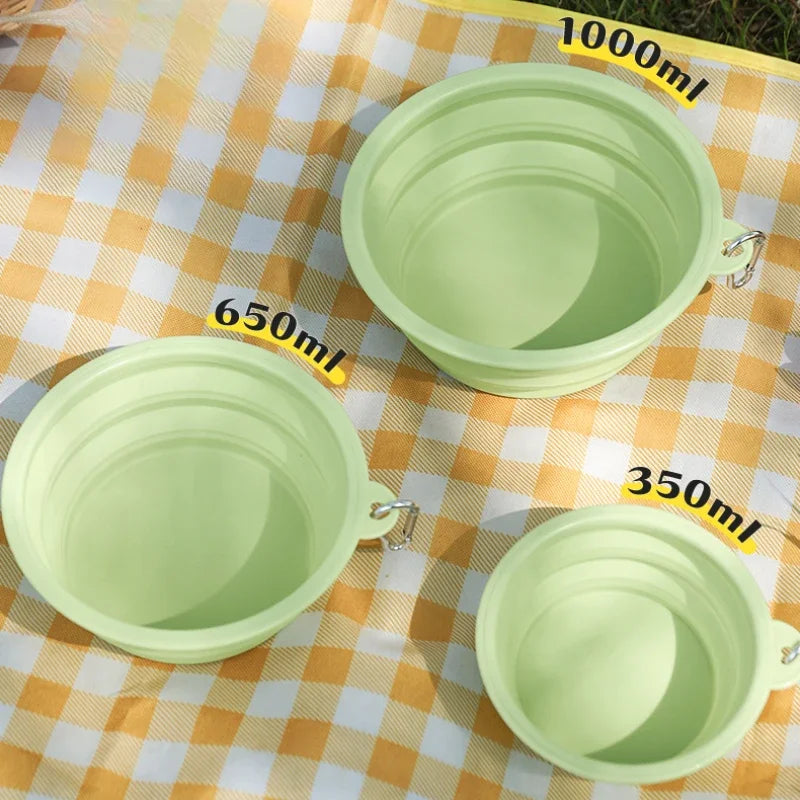 Foldable Travel Bowl: Silicone Pet Food Container - Majestic Pet Kingdom