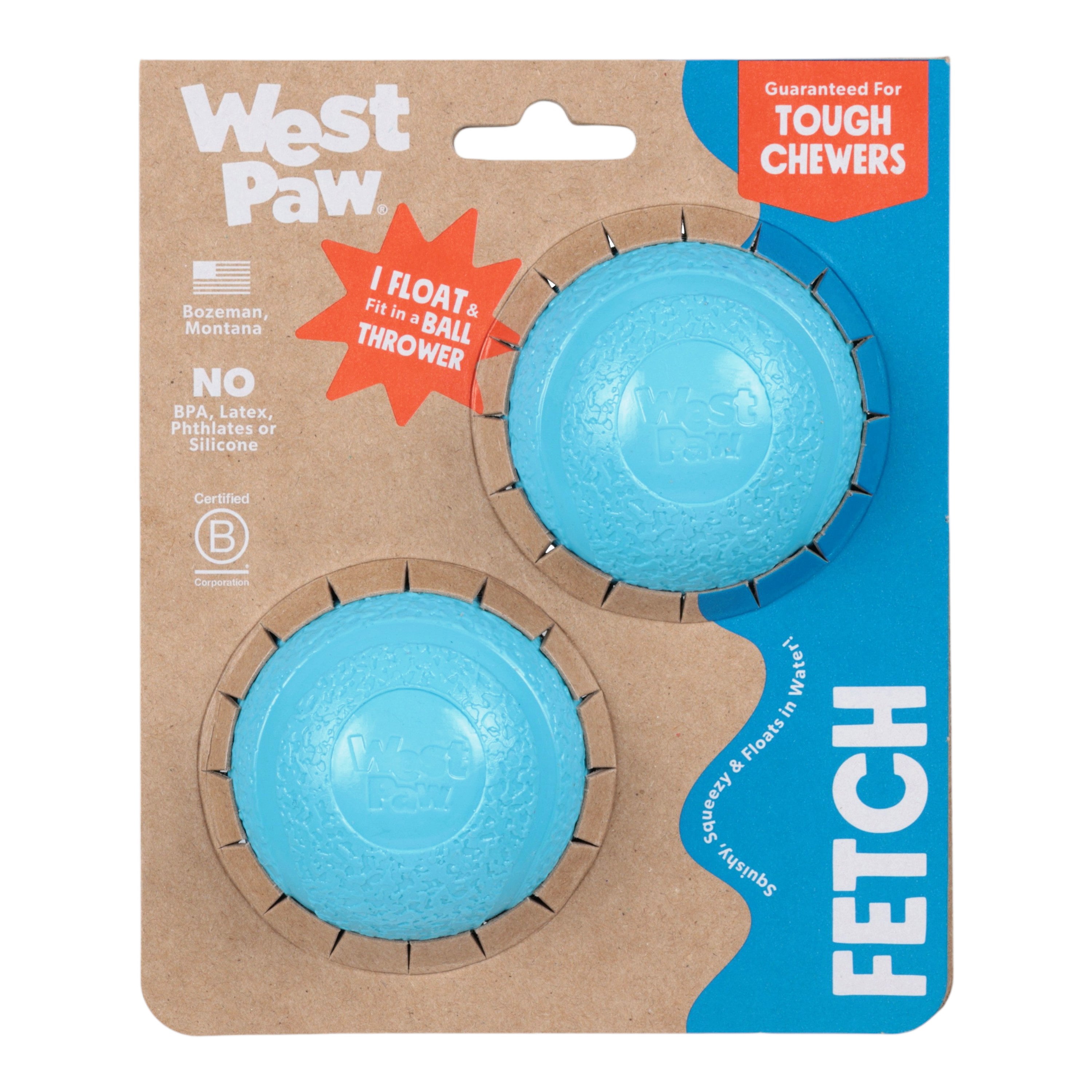 Boundr Small Dog Ball 2-Pack Aqua | Fetch & Chew Toy