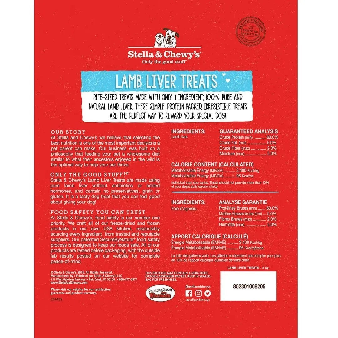Dog Treats Stella & Chewys Lamb Liver Freeze Dried Snacks