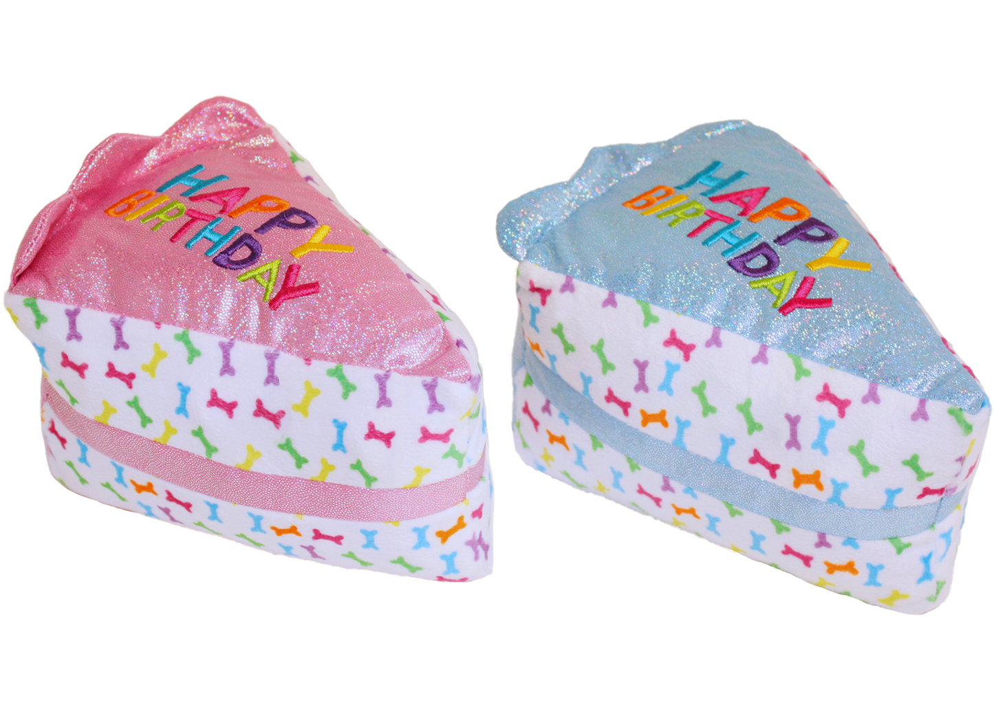 Dog Plush Toy Multipet Birthday Cake Slice Squeaker Plush