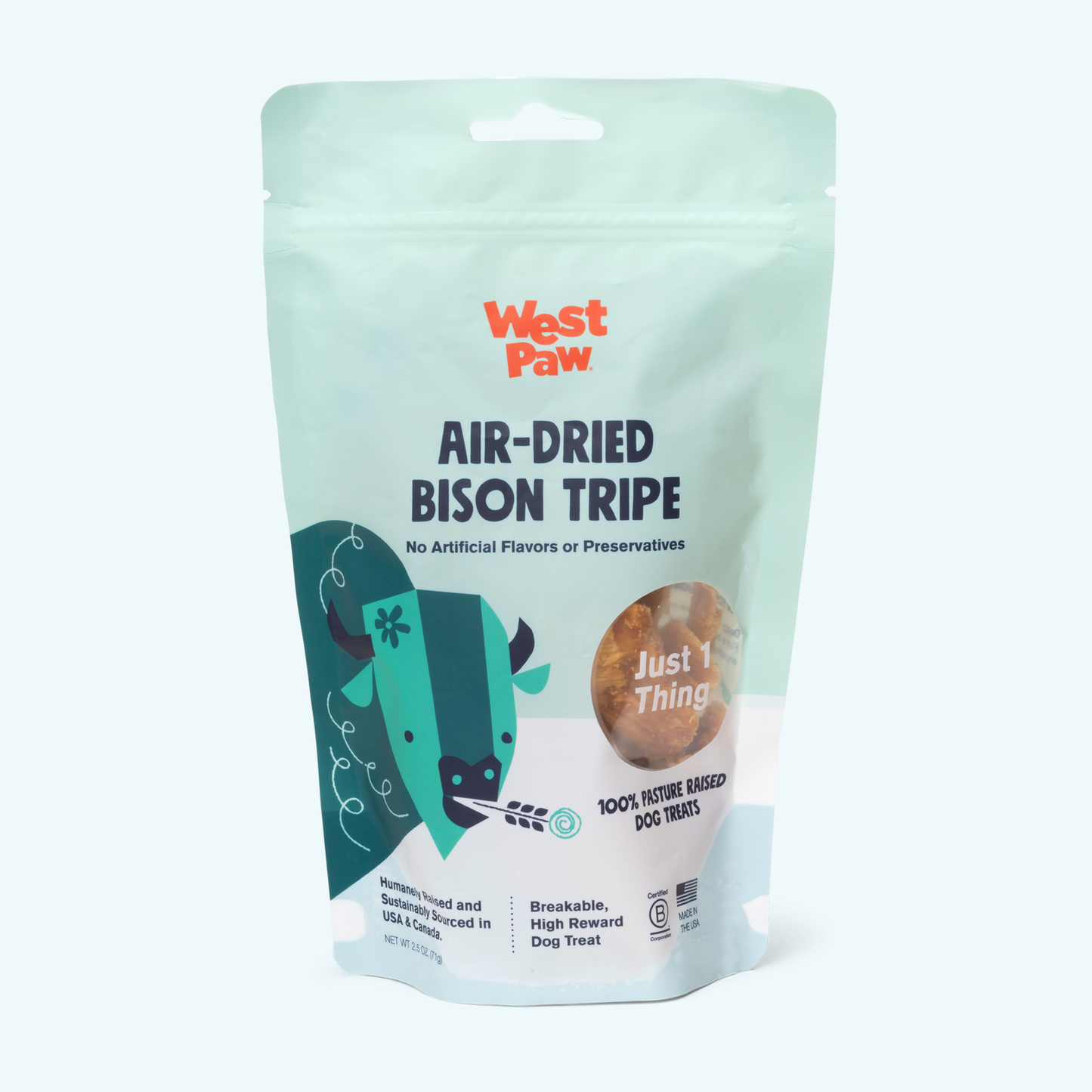 Dog Treats Bison Tripe Dehydrated Nutrient Rich Chews 4oz