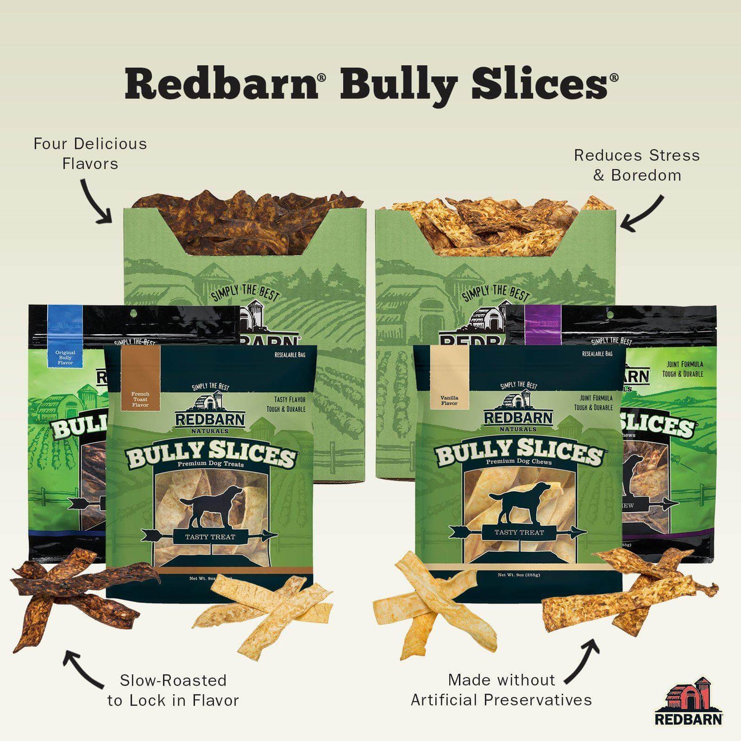Dog Chews Redbarn Bully Slices Natural Beef Coated Chews 9oz
