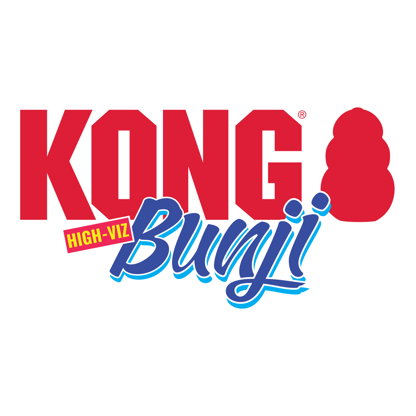 Dog Ball Toy KONG Bunji High Visibility Bungee Fetch Ball