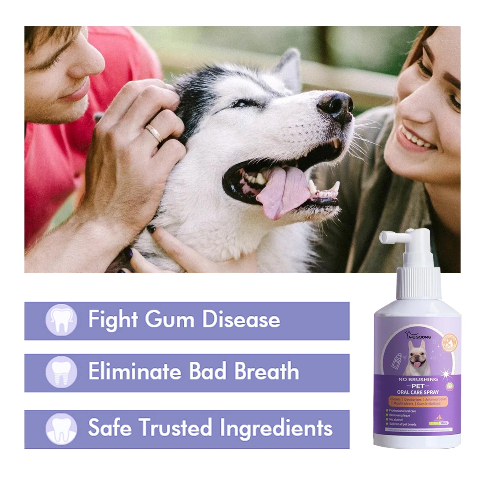 Dog & Cat Tooth Cleaning Spray: Pet Mouth Deodorizing Spray
