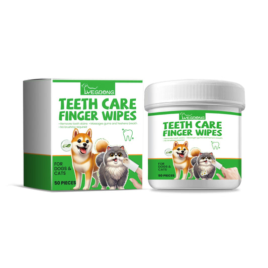 Dog And Cat Tooth Wipes, Pet Dog Mild Tooth Cleaning Tartar Stains Fresh Breath Wipes | Purrfect Pet Kingdom