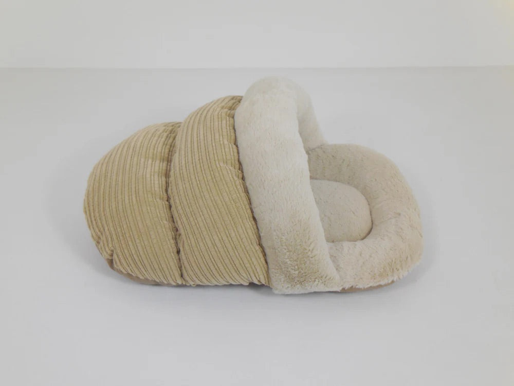 Dog Bed Arlee Sly Slipper Snow Leopard Tan Pet Cushion 23in