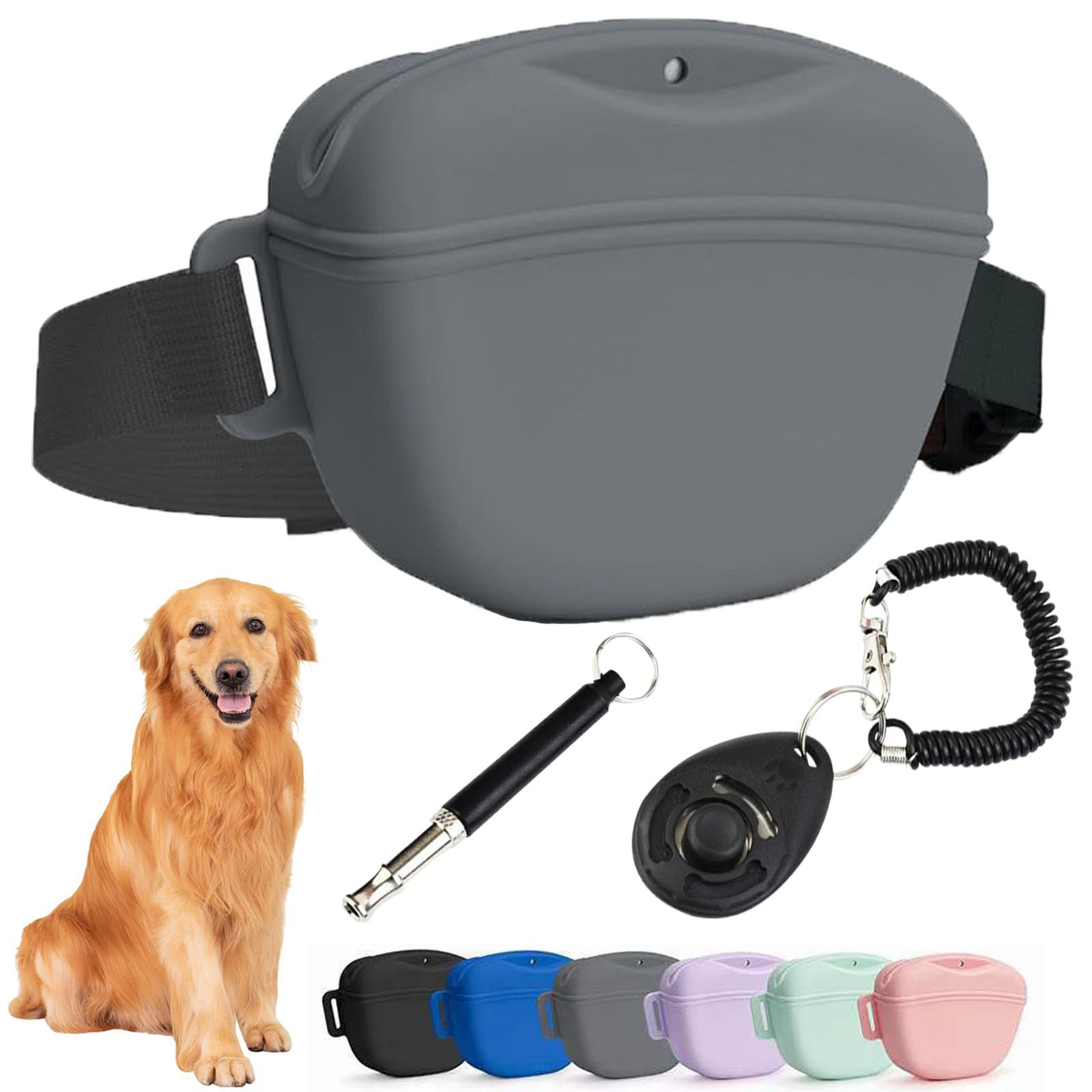 Silicone Dog Training Waist Bag Outdoor Portable Crossbody Pet Snack Pouch - Majestic Pet Kingdom