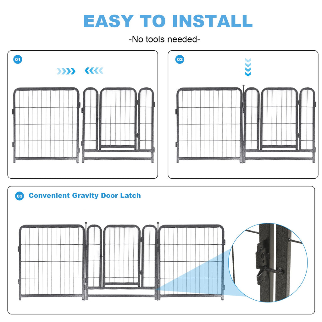 16 Panels Dog Playpen for outdoor,yard,camping,24"Height dog fence with 2 doors. - Majestic Pet Kingdom