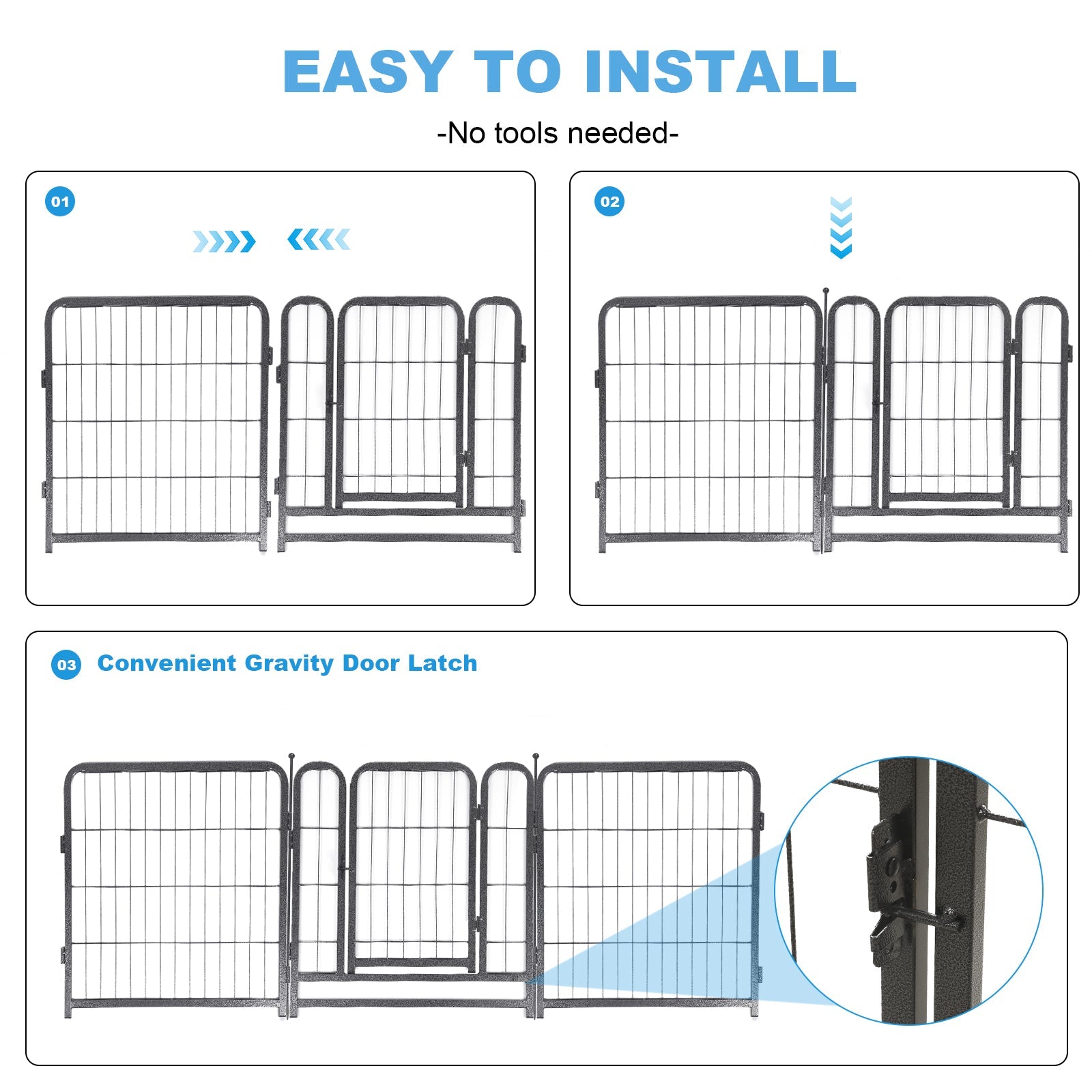 16 Panels Dog Playpen for outdoor,yard,camping,24"Height dog fence with 2 doors. - Majestic Pet Kingdom