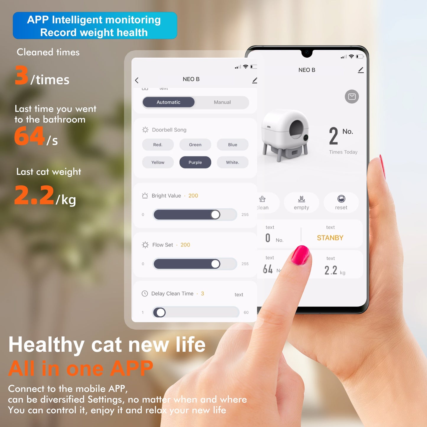 Smart Automatic Cat Litter Box - Large Self-Cleaning
