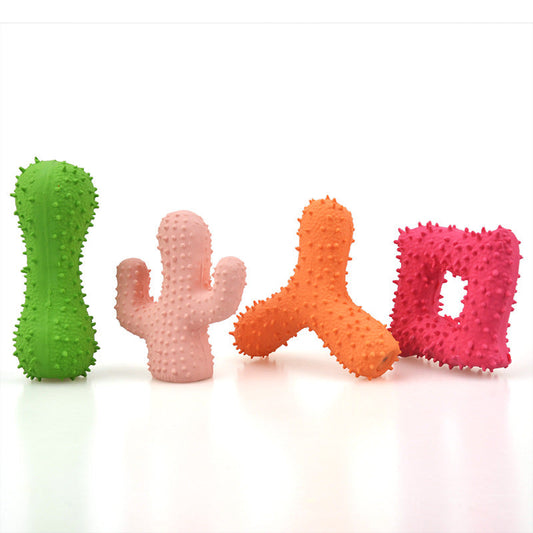 New Pet Latex Toy with Spiked Bone and Four-Corner Square Latex Sound Toy Durable Teeth-Cleaning Dog Toy | Purrfect Pet Kingdom