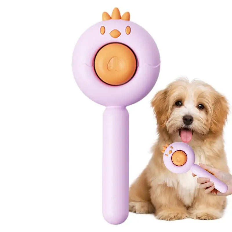 Self-Cleaning Dog Comb: Stainless Steel Massaging Brush