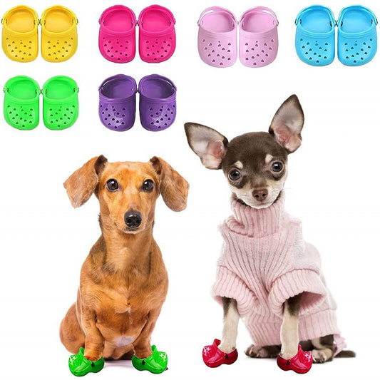 Heart Shaped Pet Dog Hole Shoes Silica Gel Wear-Resistant Breathable Slippers Dog Sandals Pet Decorations - Main Feature View | Majestic Pet Kingdom