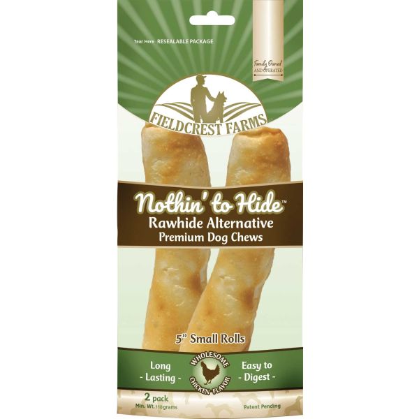 Dog Chews Nothin To Hide Chicken Rawhide Alternative 2pk 5in - Main Feature View | Majestic Pet Kingdom