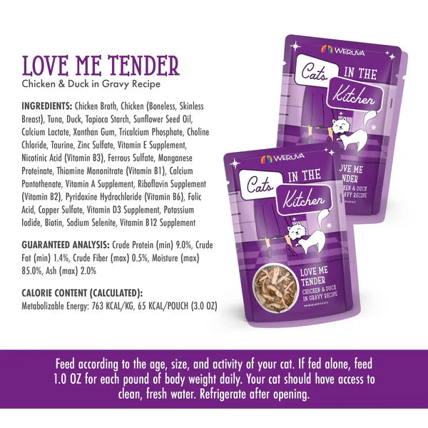 Cats in the Kitchen Love Me Tender Chicken & Duck in Gravy (3oz) - Majestic Pet Kingdom