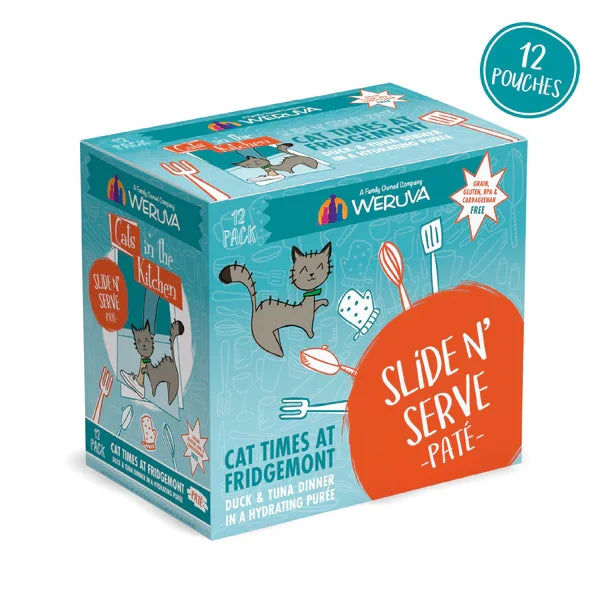 Cats in the Kitchen Paté Cat Times at Fridgemont Duck & Tuna Dinner in a Hydrating Purée (3oz) - Majestic Pet Kingdom