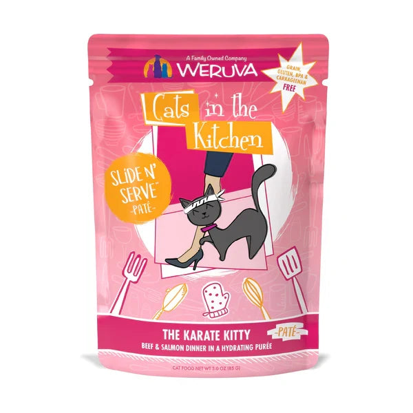 Cats in the Kitchen Paté The Karate Kitty Beef & Salmon Dinner in a Hydrating Purée (3oz) - Majestic Pet Kingdom
