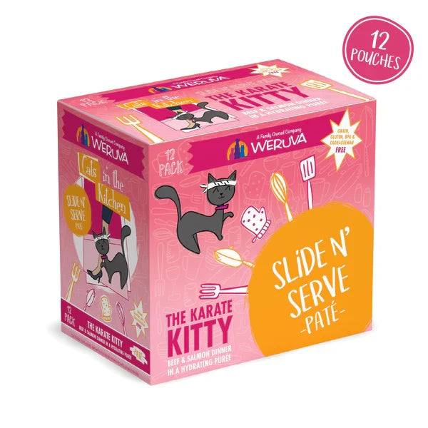 Cats in the Kitchen Paté The Karate Kitty Beef & Salmon Dinner in a Hydrating Purée (3oz) - Majestic Pet Kingdom