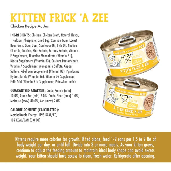 Cats in the Kitchen Kitten Kitten Frick 'A Zee Chicken Recipe Au Jus (3oz) - Majestic Pet Kingdom