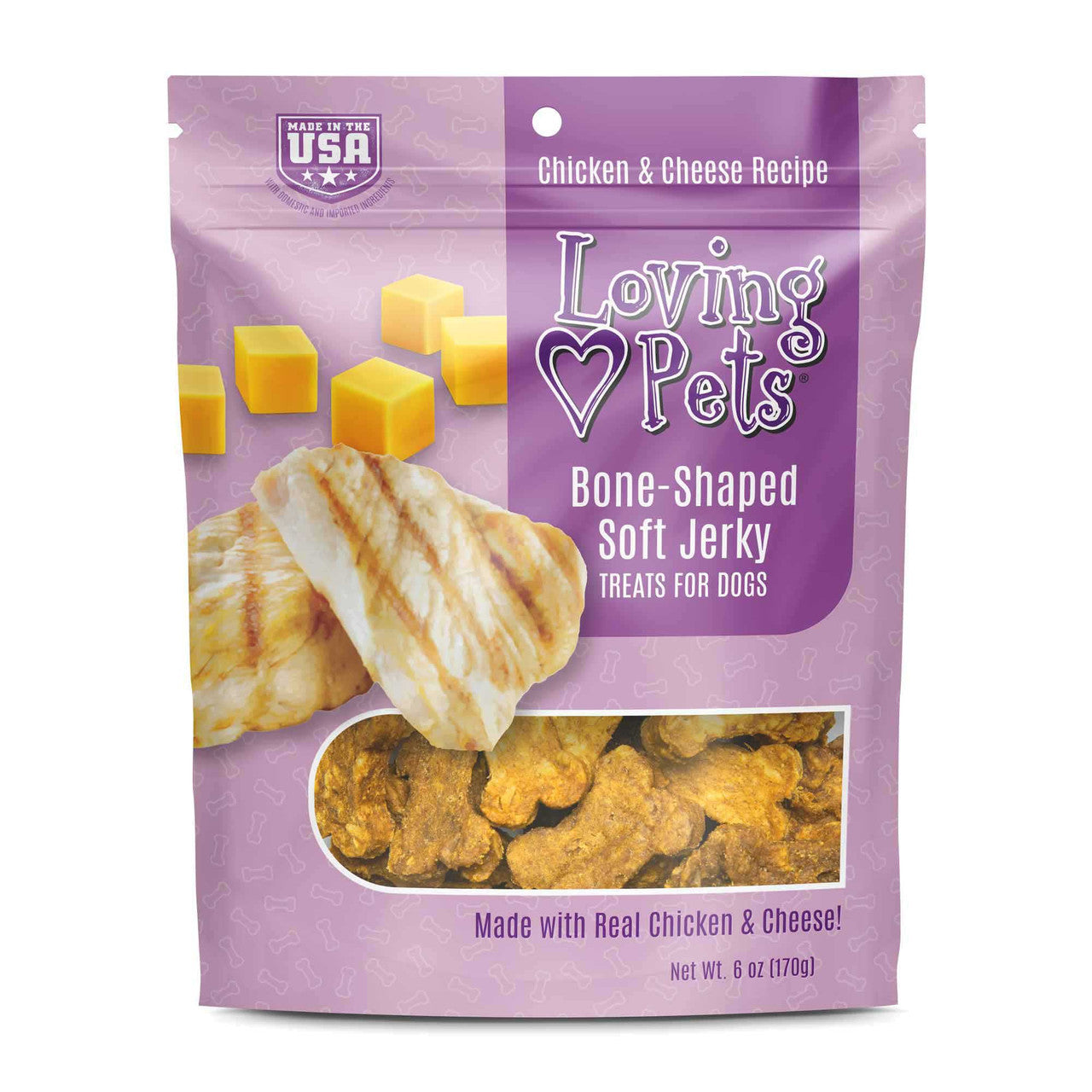 Dog Treats Loving Pets Soft Jerky Chicken Cheese Chews 6oz B