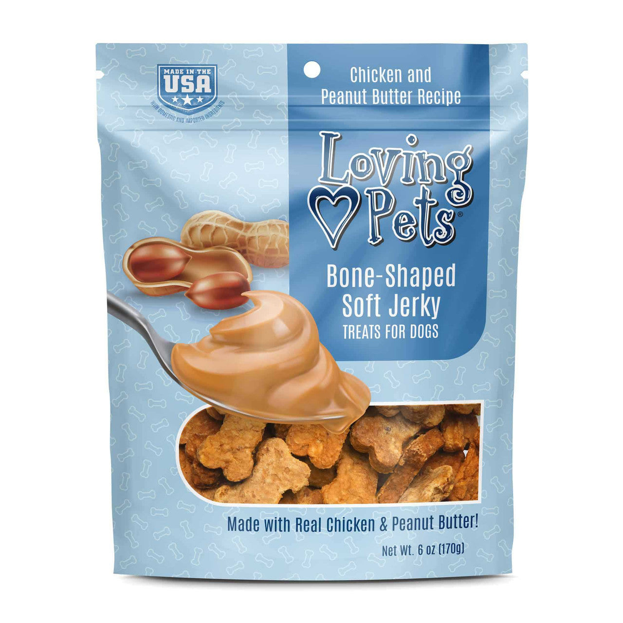 Dog Treats Loving Pets Soft Jerky Chicken Cheese Chews 6oz
