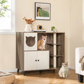 Cat Litter Box Enclosure with Scratching Posts and Platform