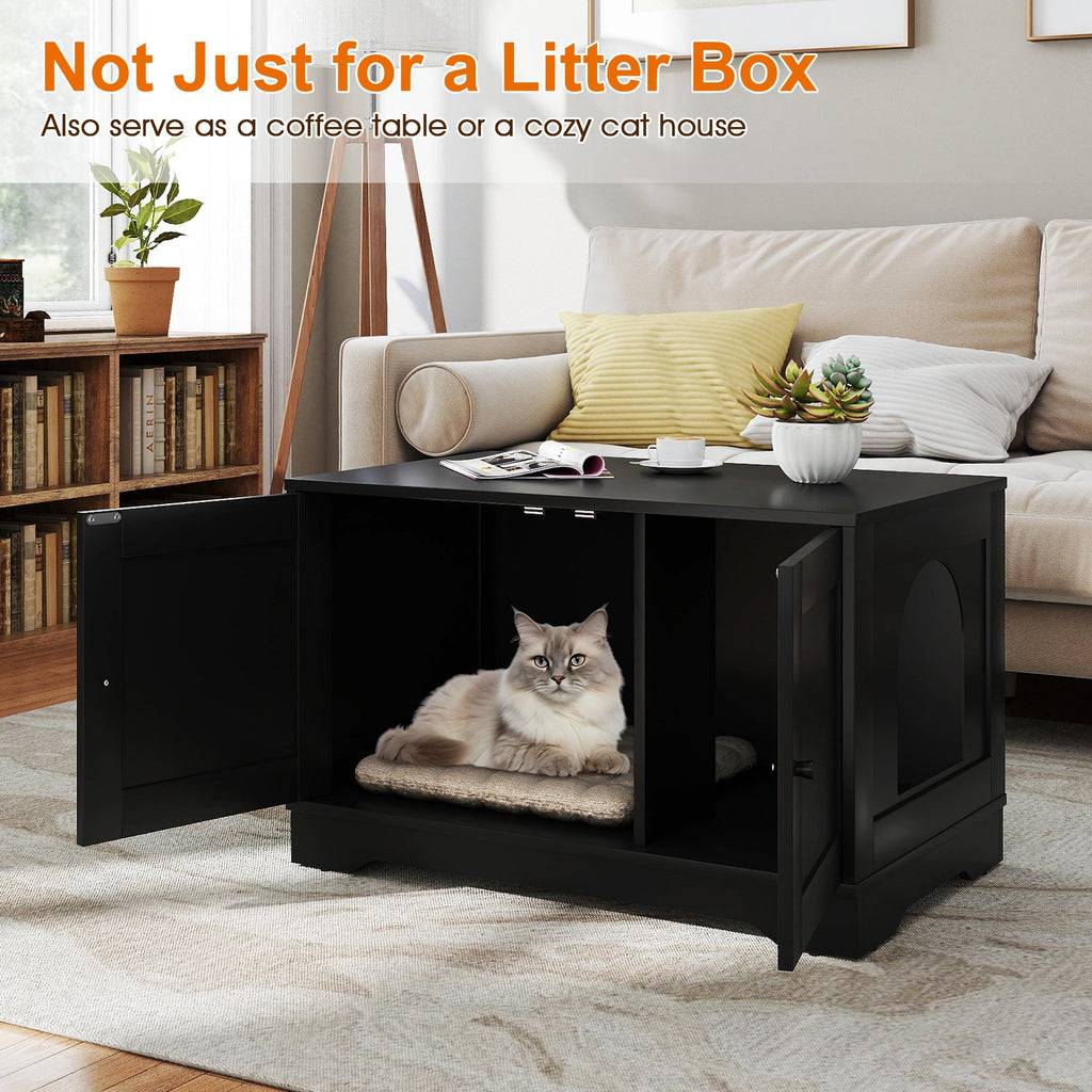 Cat Litter Box Enclosure Furniture Indoor Wooden Cat House End Side Table Nightstand