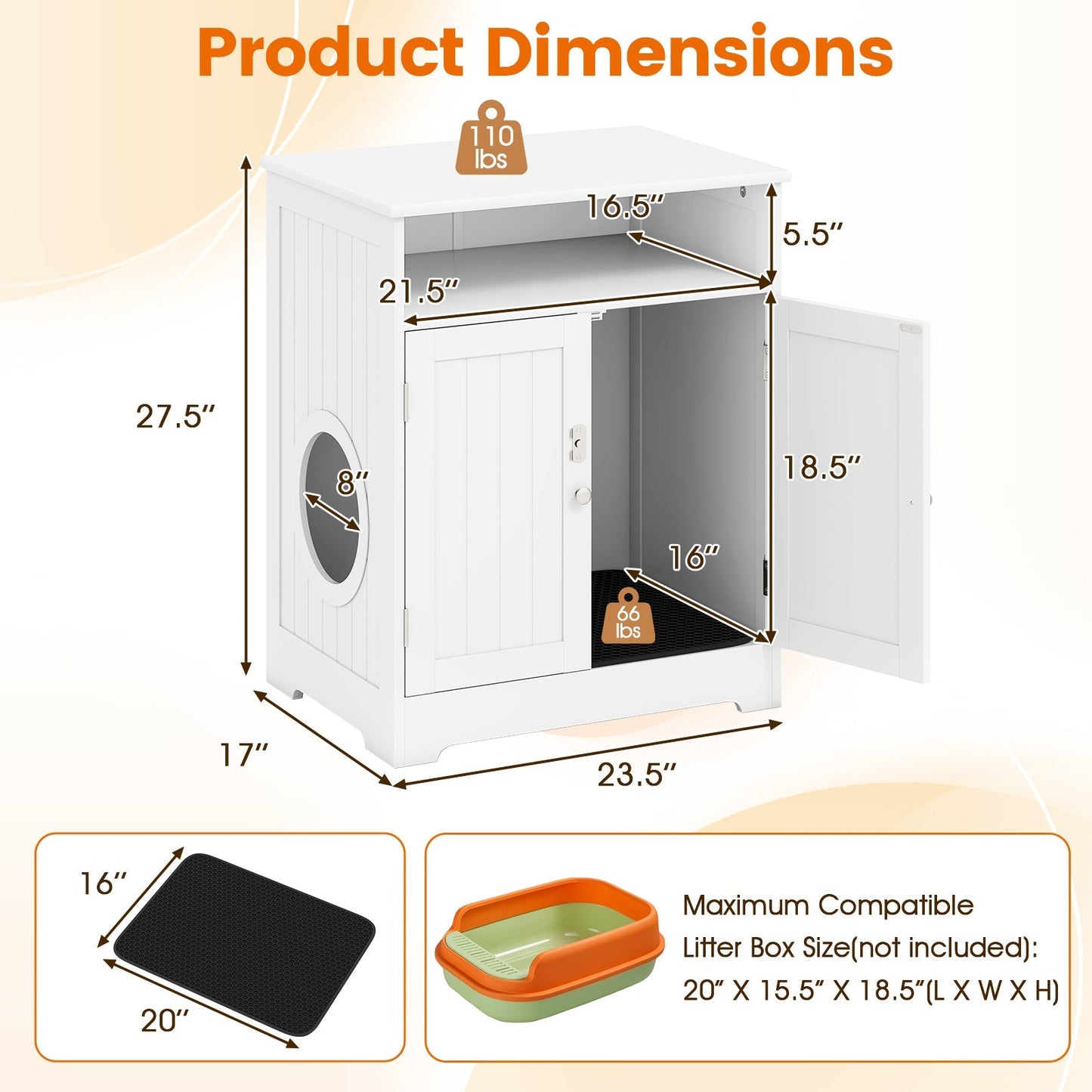 Cat Litter Box Enclosure Hidden Wooden Pet Washroom Table - Detail Angle 5 | Majestic Pet Kingdom