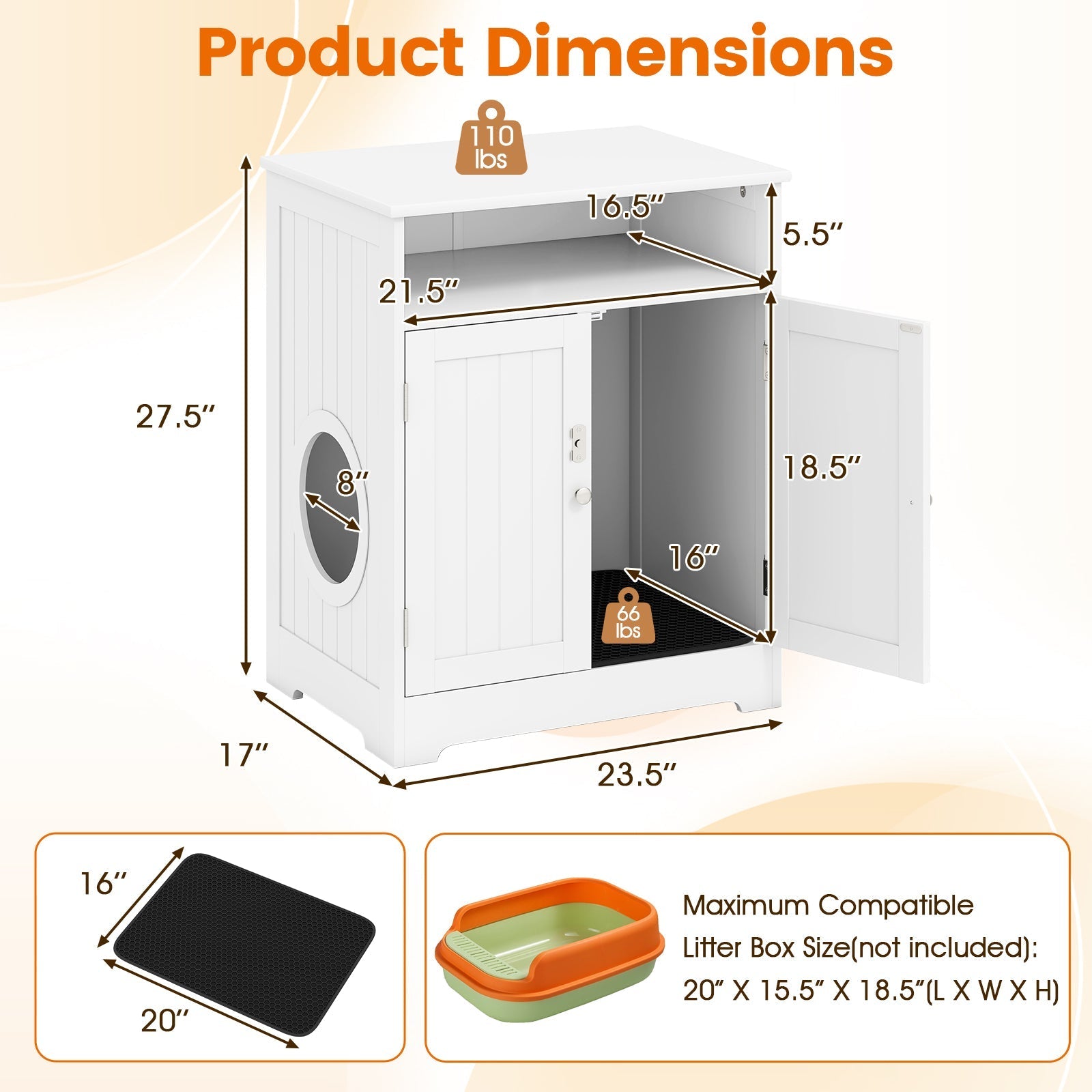 Cat Litter Box Enclosure Hidden Wooden Pet Washroom Table - Detail Angle 5 | Majestic Pet Kingdom