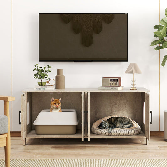 Cat Litter Box Enclosure for 2 Cats Modern Kitty Litter Box Furniture Hidden | Purrfect Pet Kingdom