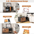 Cat Litter Box Enclosure with Double Door Cabinet