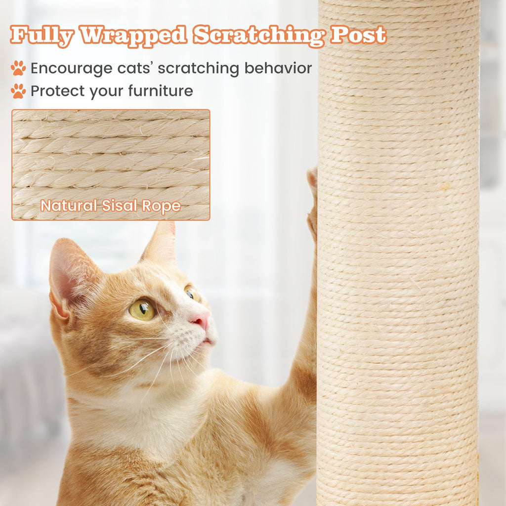Indoor Small Aviation-themed Cat Tree Cat Tower with Helicopter Top Perch-Yellow - Majestic Pet Kingdom