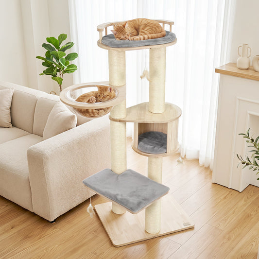 Multi-Level Cat Tree with Perch, Condo & Scratching Posts - Majestic Pet Kingdom