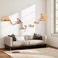 Cat Wall Furniture Set Kitten Wall Mounted Shelves with Hammock-Natural