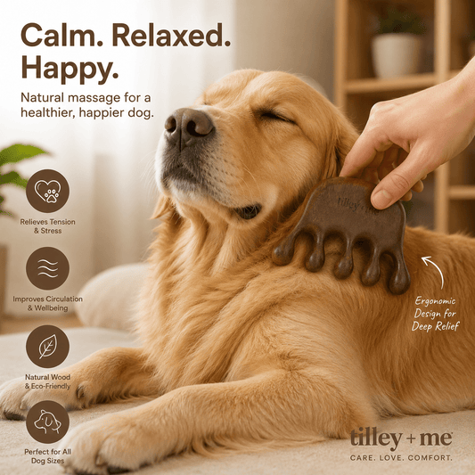 Tilley + Me Sandalwood Pet Massage Tool – Relieves Shedding & Boosts Circulation